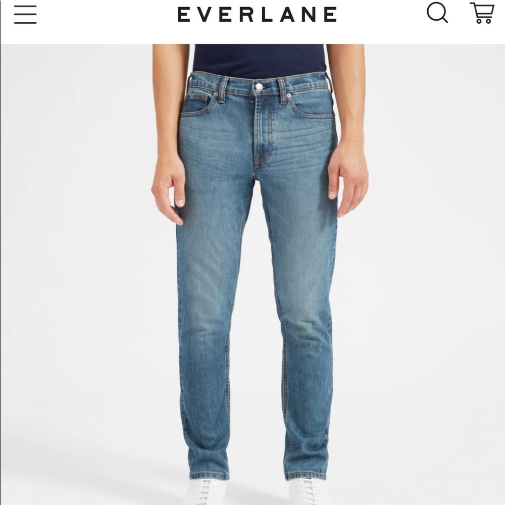 Everlane Straight Leg Mid Blue denim